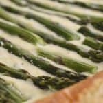 Asparagus Tart with Ricotta and Lemon is made with puff pastry and is an easy recipe for an appetizer or side dish. Great party food for baby or bridal showers, or served on the holidays. #asparagus #tart #ricotta #puffpastry #thanksgivingsidedish #christmassidedish #easter #appetizer #partyfood #appetizerforparty #easyrecipe #brunch #breakfast