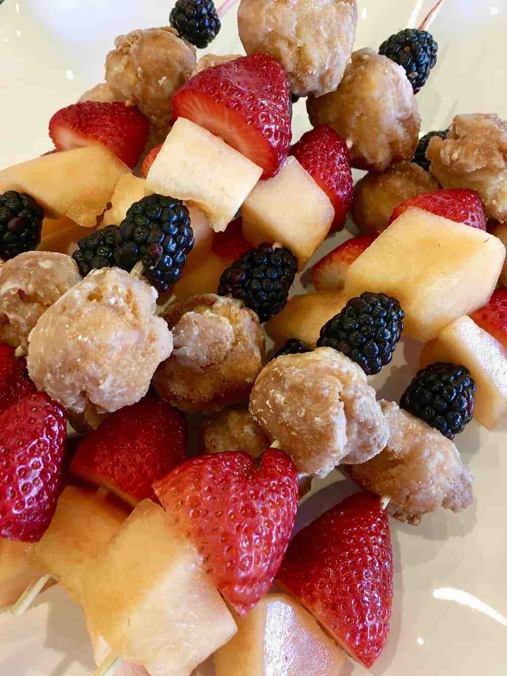 Donut and Fruit Kabob Skewer. Best Brunch Recipes 