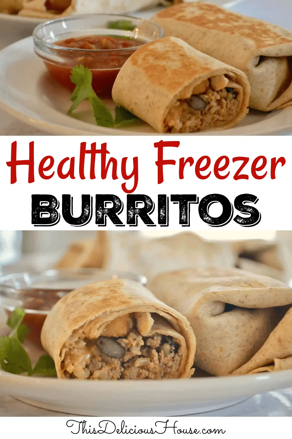 Freezer Burritos pinterest pin. 