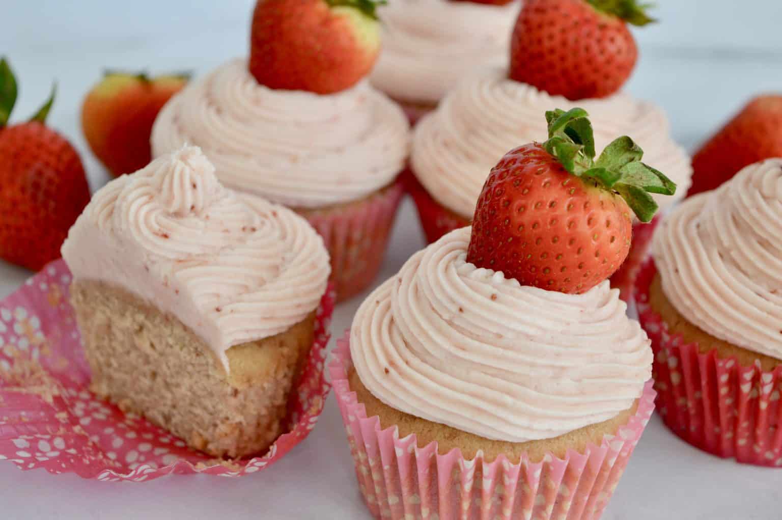 Strawberry Cupcakes from Scratch This Delicious House
