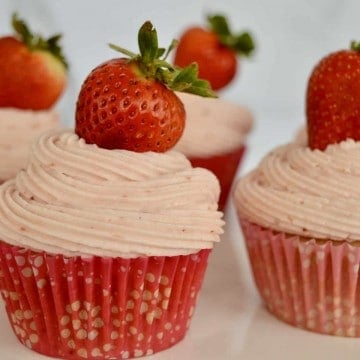 Strawberry Cupcakes from Scratch.