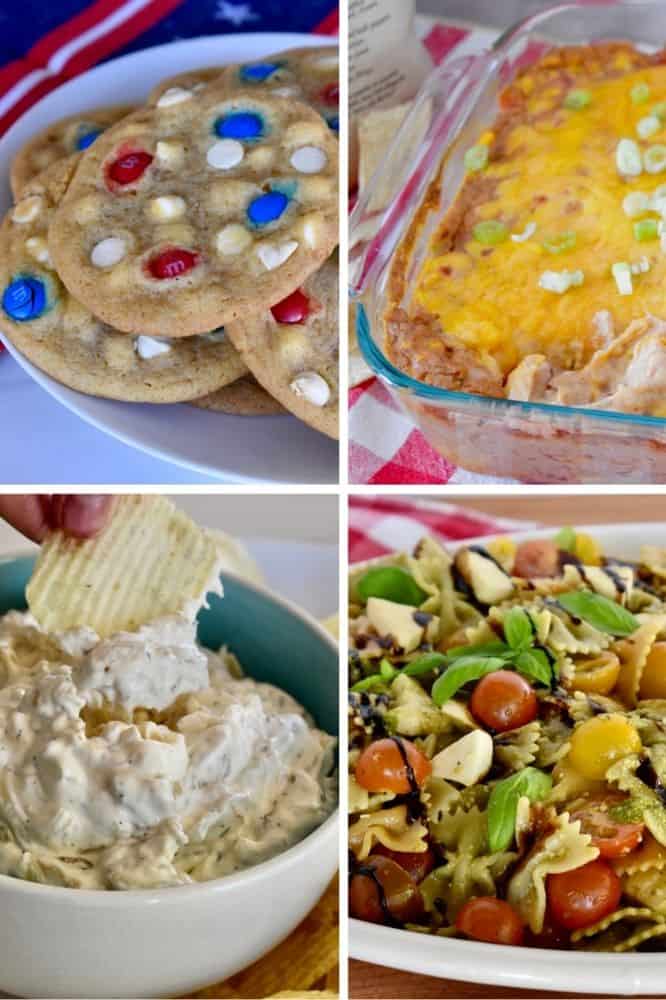 collage of different 4th of July recipes featured in this post. 