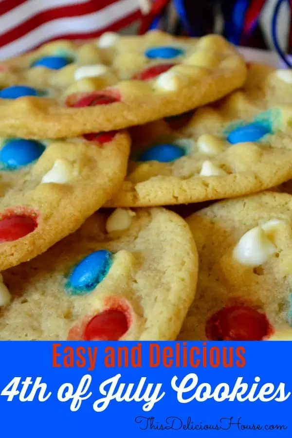 4th of July Cookies with M&M's - This Delicious House