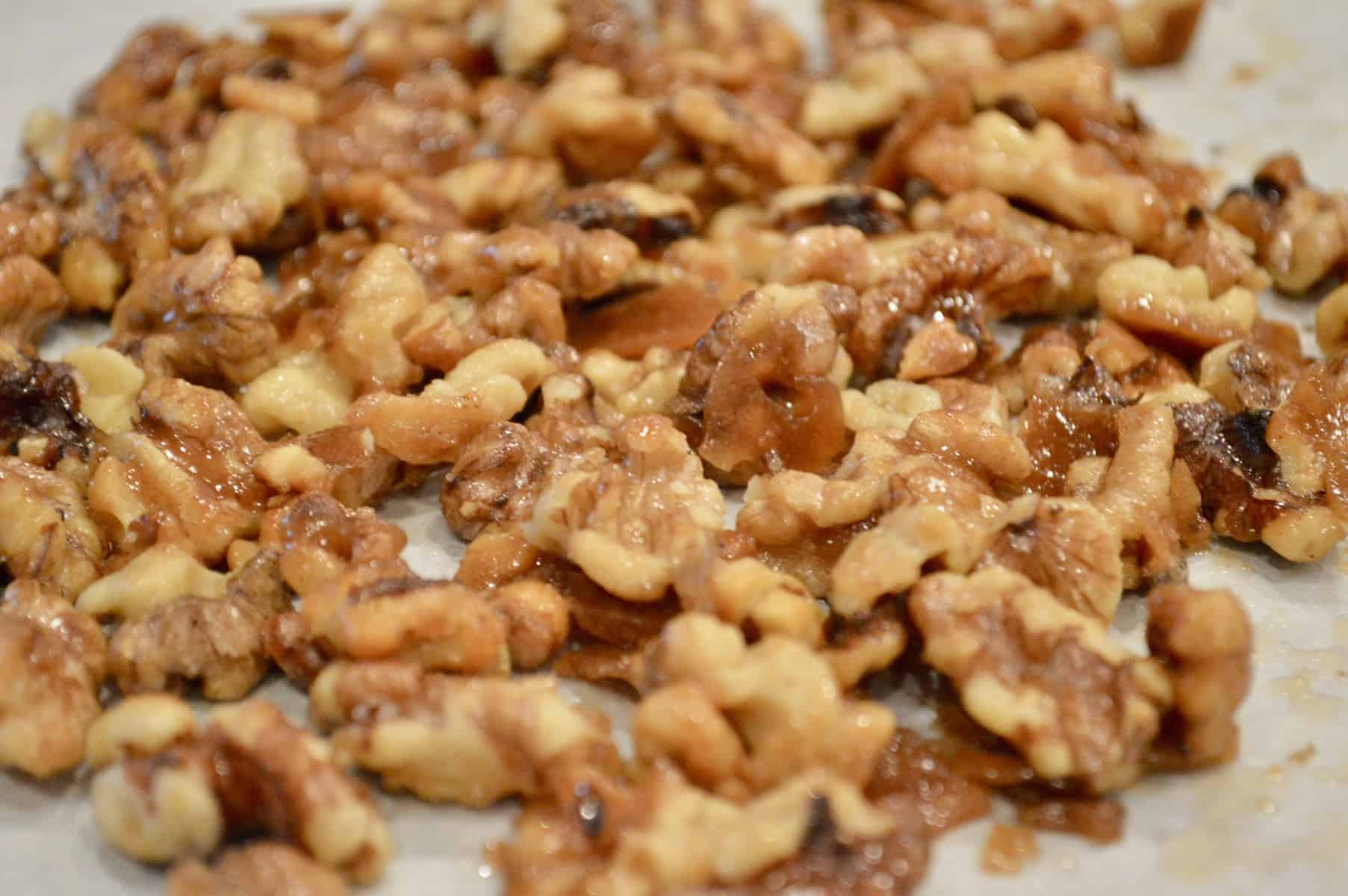 nuts cooling on parchment paper. 