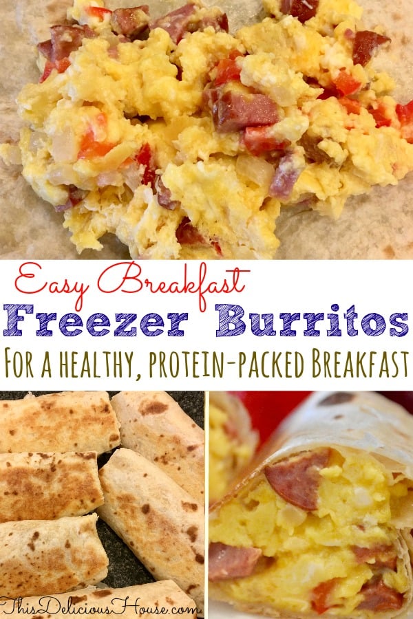 Freezer Breakfast Burritos with Turkey Sausage - This Delicious House