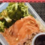 Meal Prep Salmon and Broccoli with teriyaki sauce for lunch