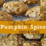 Pumpkin Spice cookies with oats and cinnamon