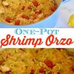 One-Pot Shrimp Orzo Pinterest Pin.