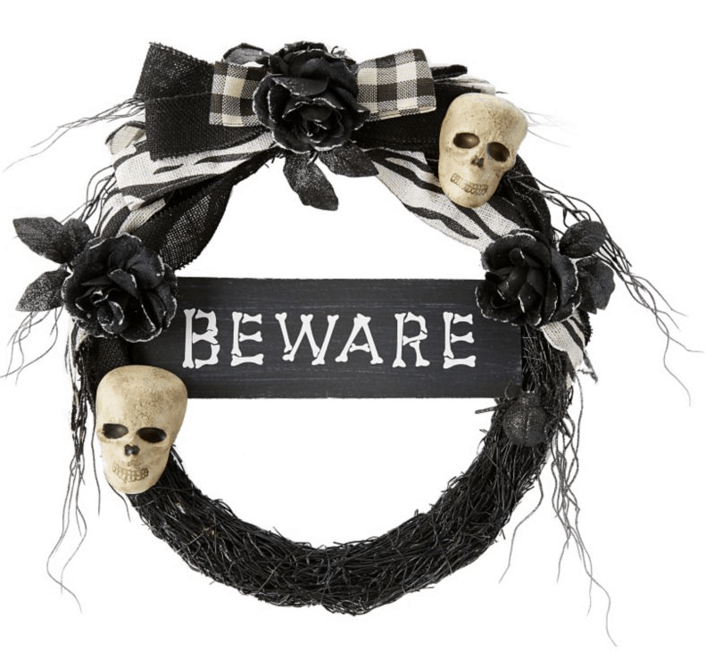 Beware Skull wreath.