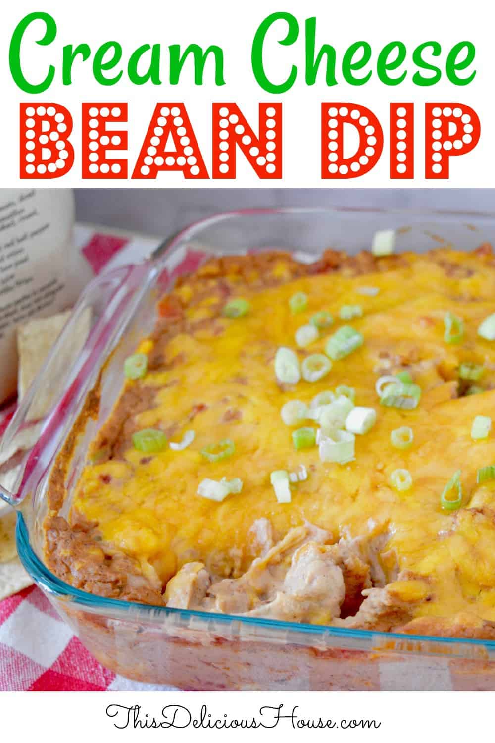 Cream Cheese Bean Dip Pinterest Pin. 