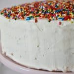 Close up of the side of the easy ice cream cake recipe.