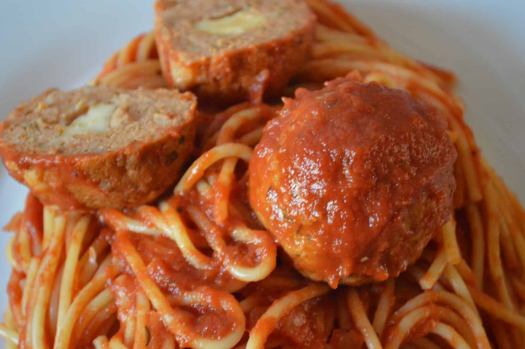 Provolone Stuffed Turkey Meatballs - This Delicious House