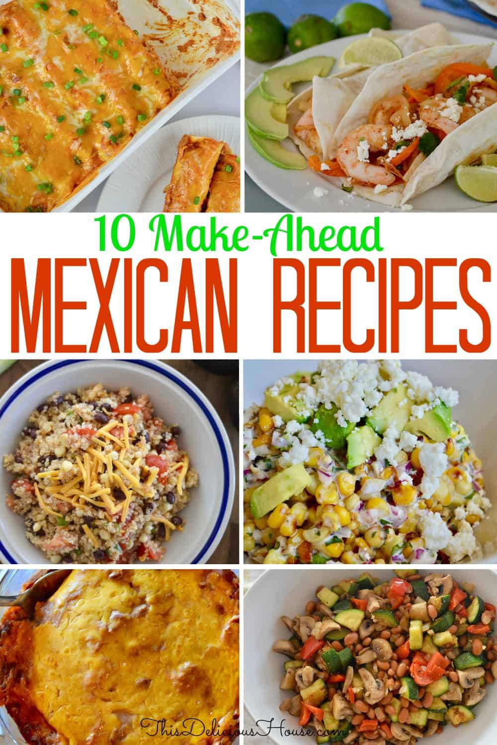 various different Mexican recipe photos