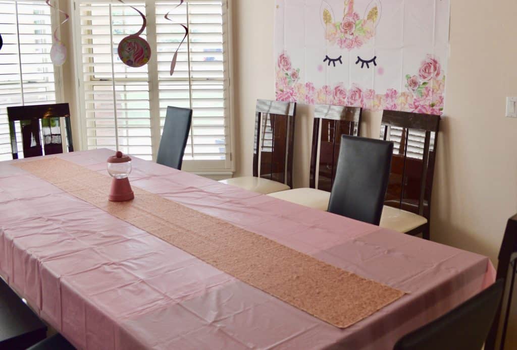 table set up for how to throw a slime party