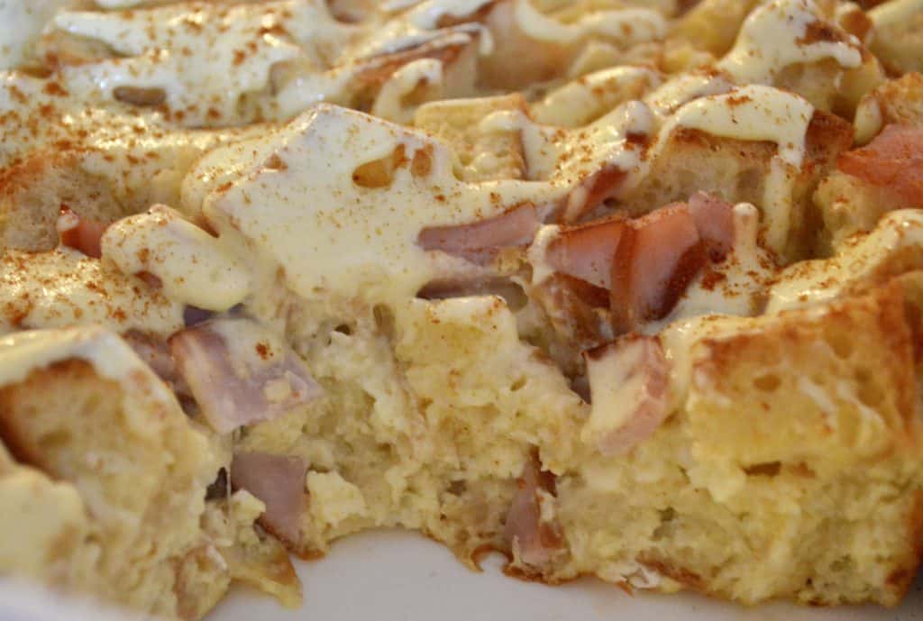 eggs benedict casserole with hollandaise sauce