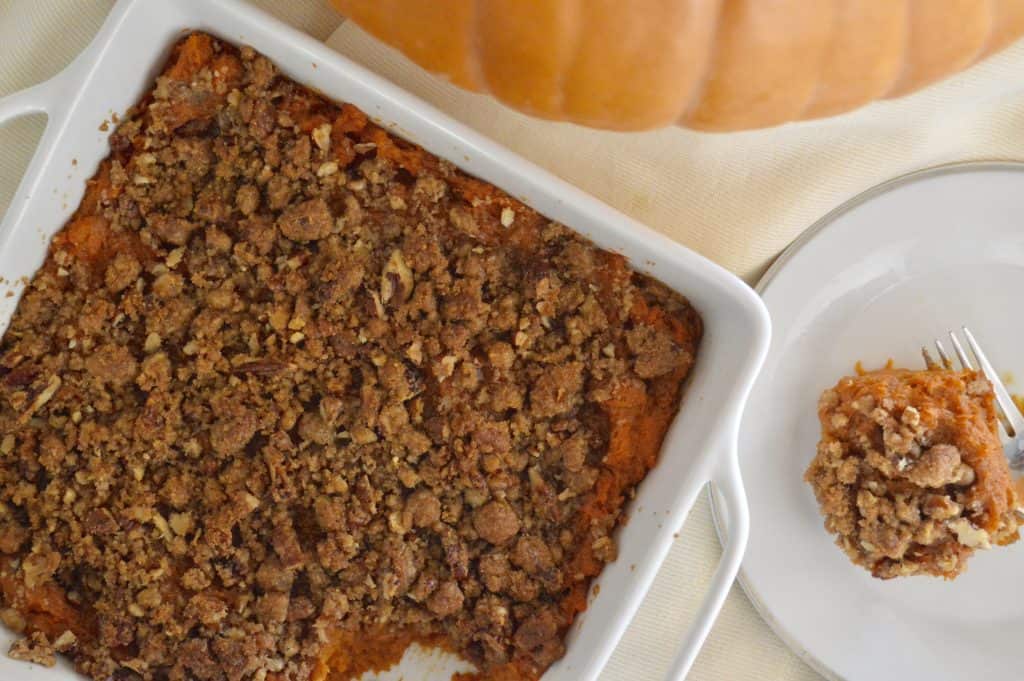 sweet potato casserole with pecan crumble