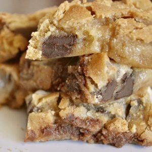 S'mores cookie bars on a plate