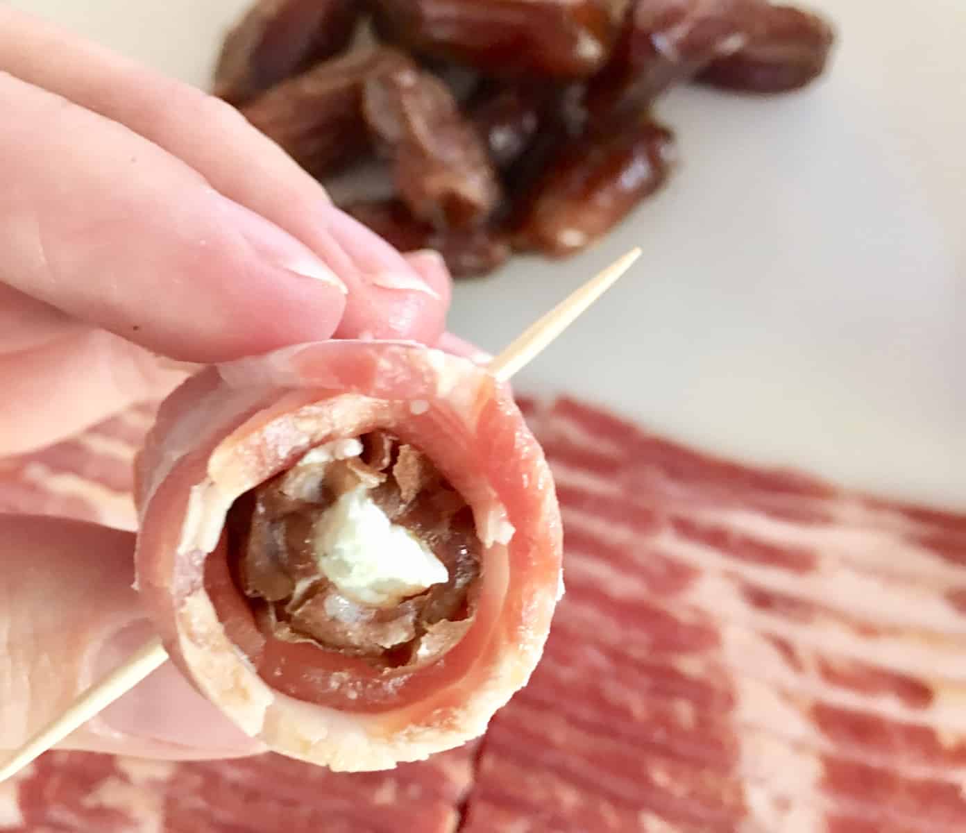 secure appetizer roll with a toothpick 