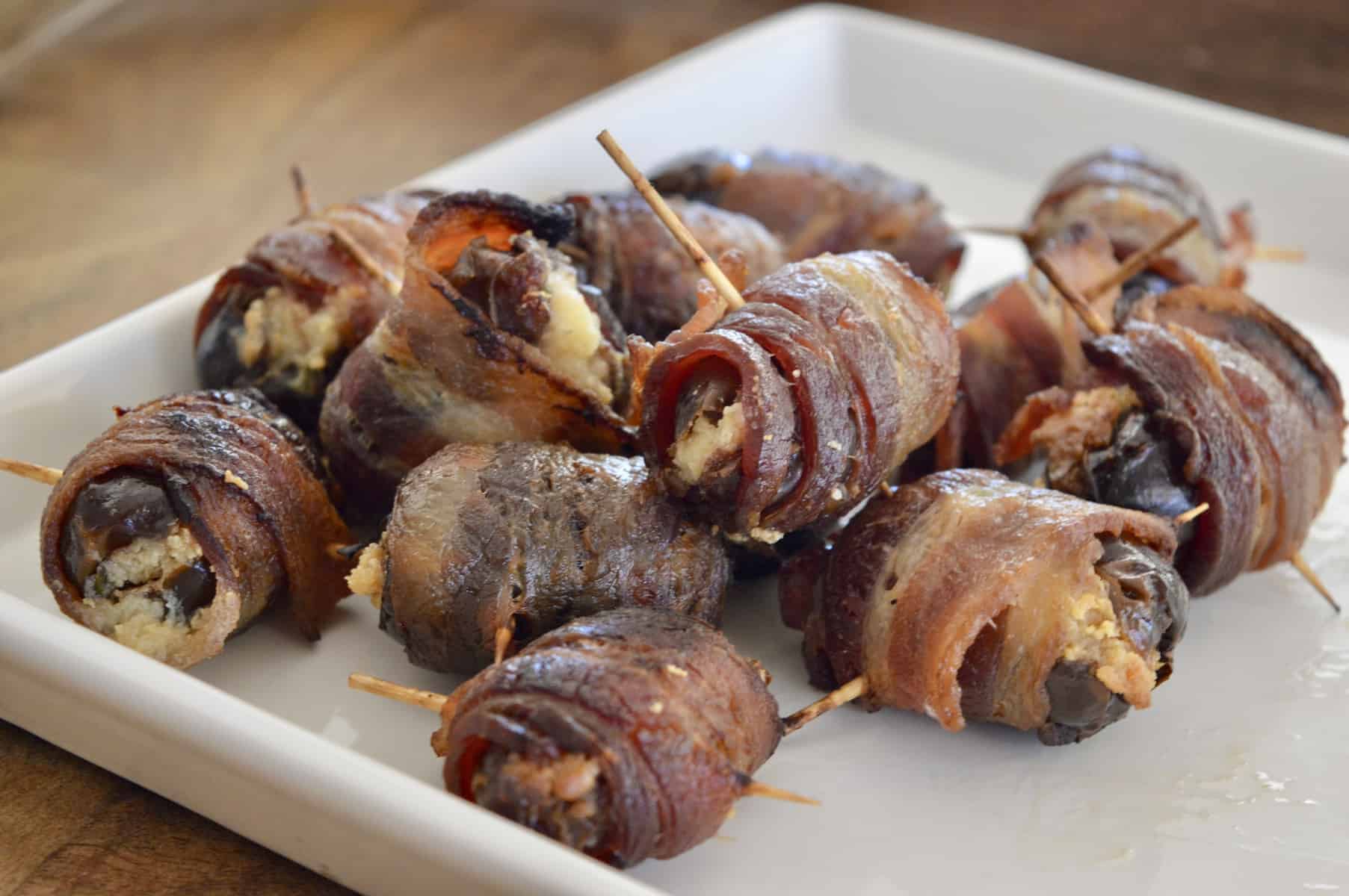 Bacon Wrapped Dates with Boursin Cheese - This Delicious House