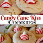 Candy Cane Kiss Cookies Pinterest pin.