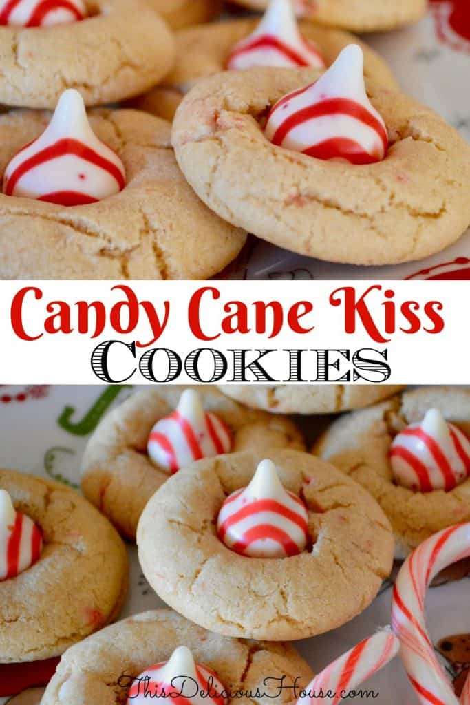 Candy Cane Kiss Cookies | Peppermint Kisses - This Delicious House