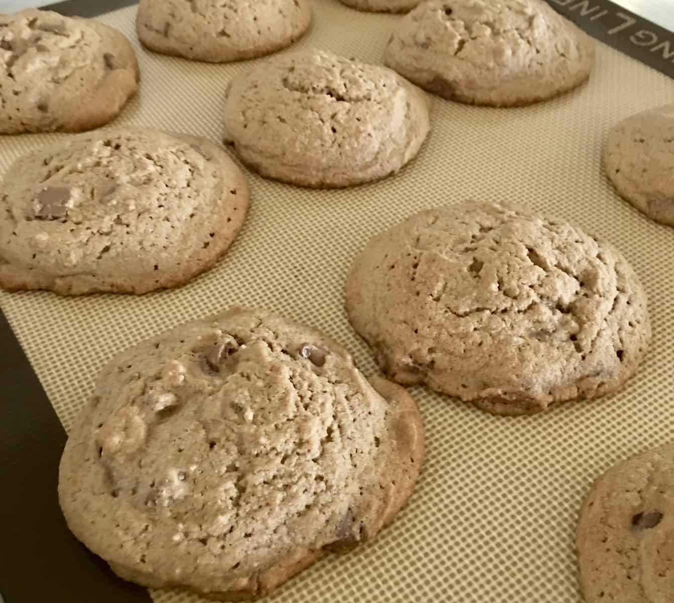 fresh out of the oven and cooling on the pan. 