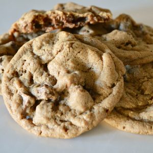 Chocolate Malted Cookies on a white plate