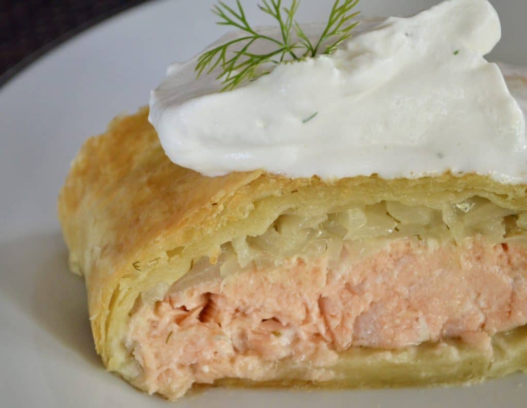 Salmon Wellington | Dijon Dill Sauce - This Delicious House