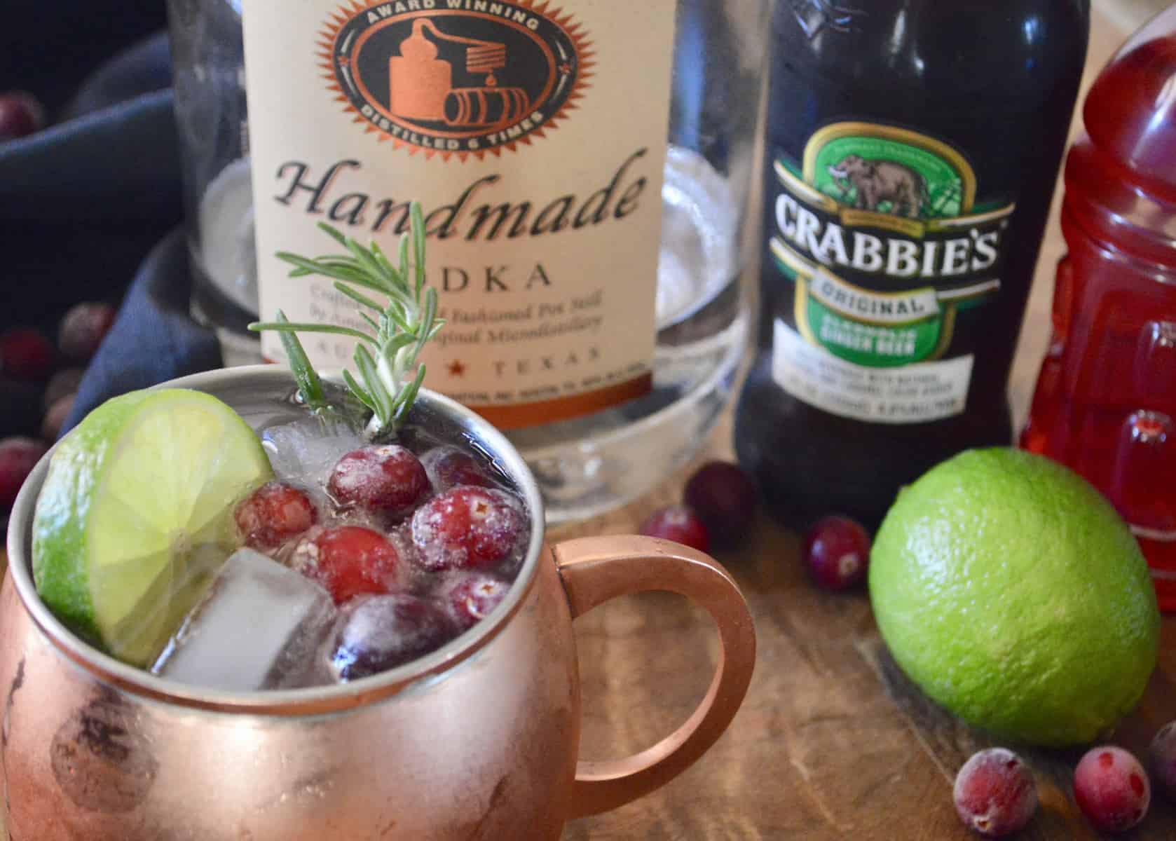 ingredients needed to make the drink on a wood board. 