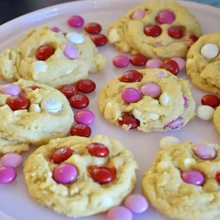 Valentine's Day M&M Cookies - This Delicious House