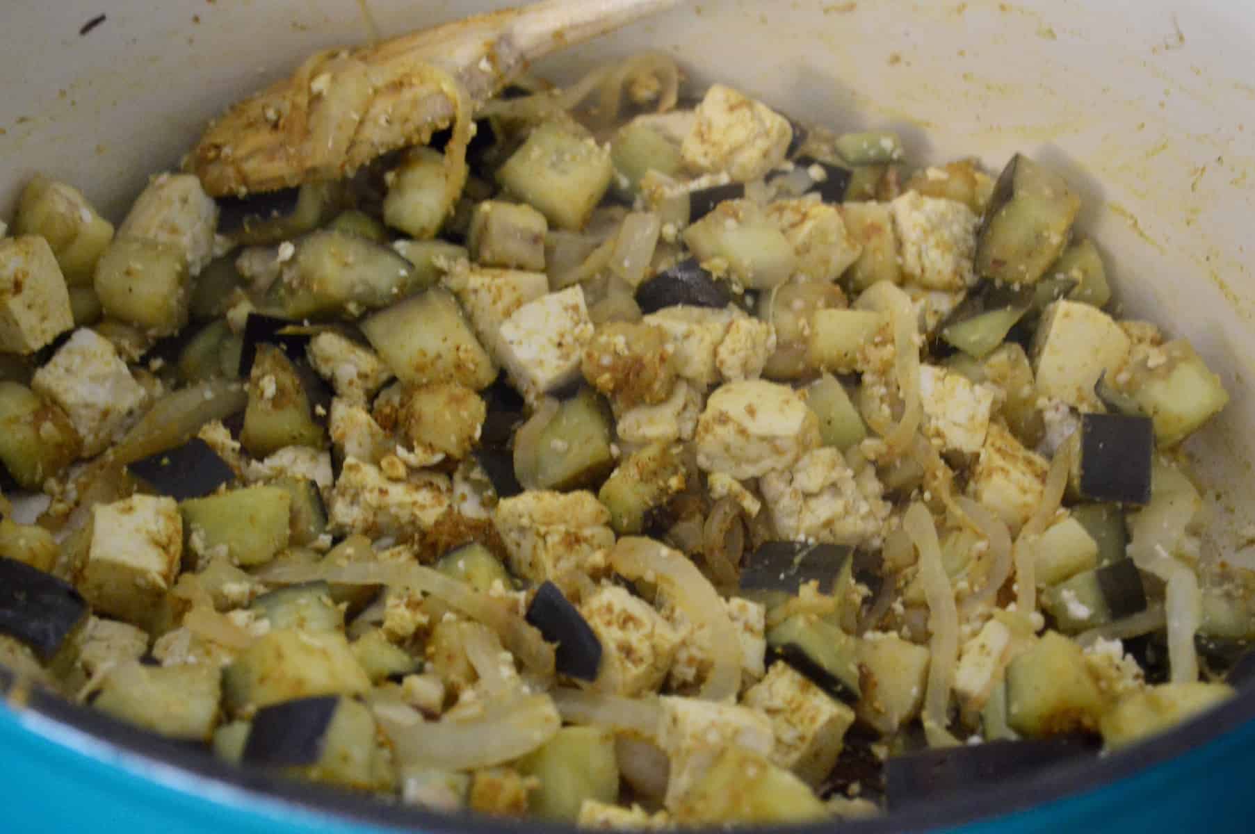 spices added into pot. 