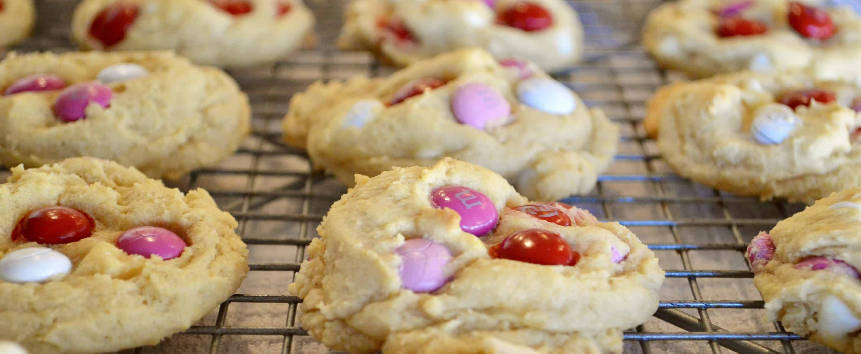 Giant Valentine's Day M&M Cookies