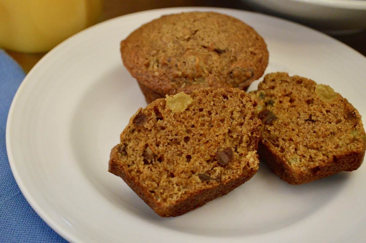 healthy carrot muffins on a plate 