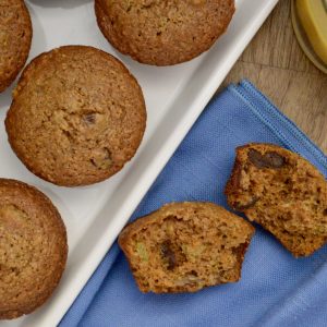 Healthy Carrot Muffins on a white plate