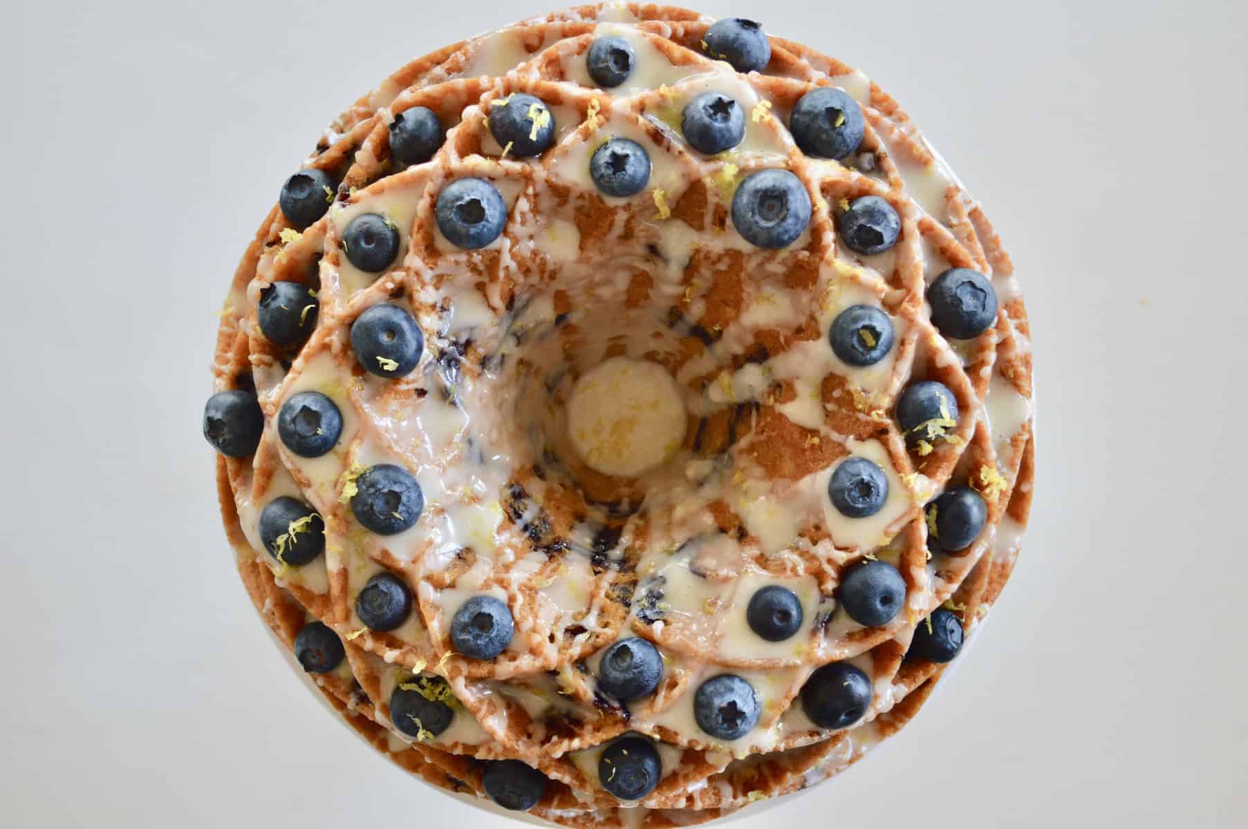 blueberry lemon bundt cake make in a jubilee cake pan