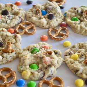 Pretzel M&M Oatmeal Cookies