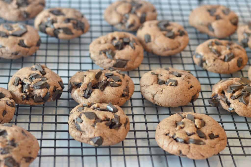 cookies cooling on a baking rack