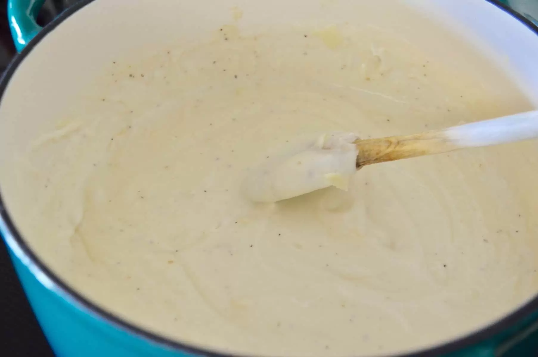 pot of cheesy béchamel sauce 