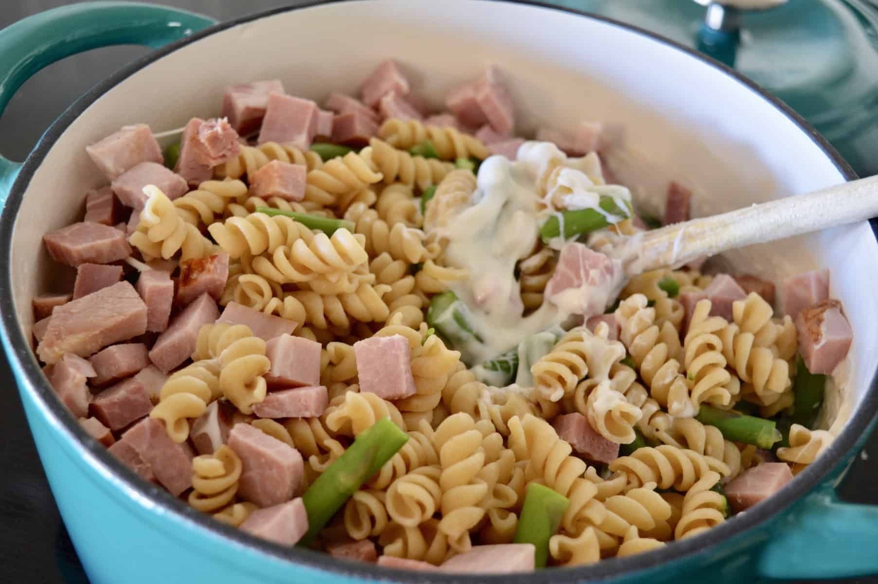 Cheesy Ham Asparagus Pasta One Pot Dinner This Delicious House