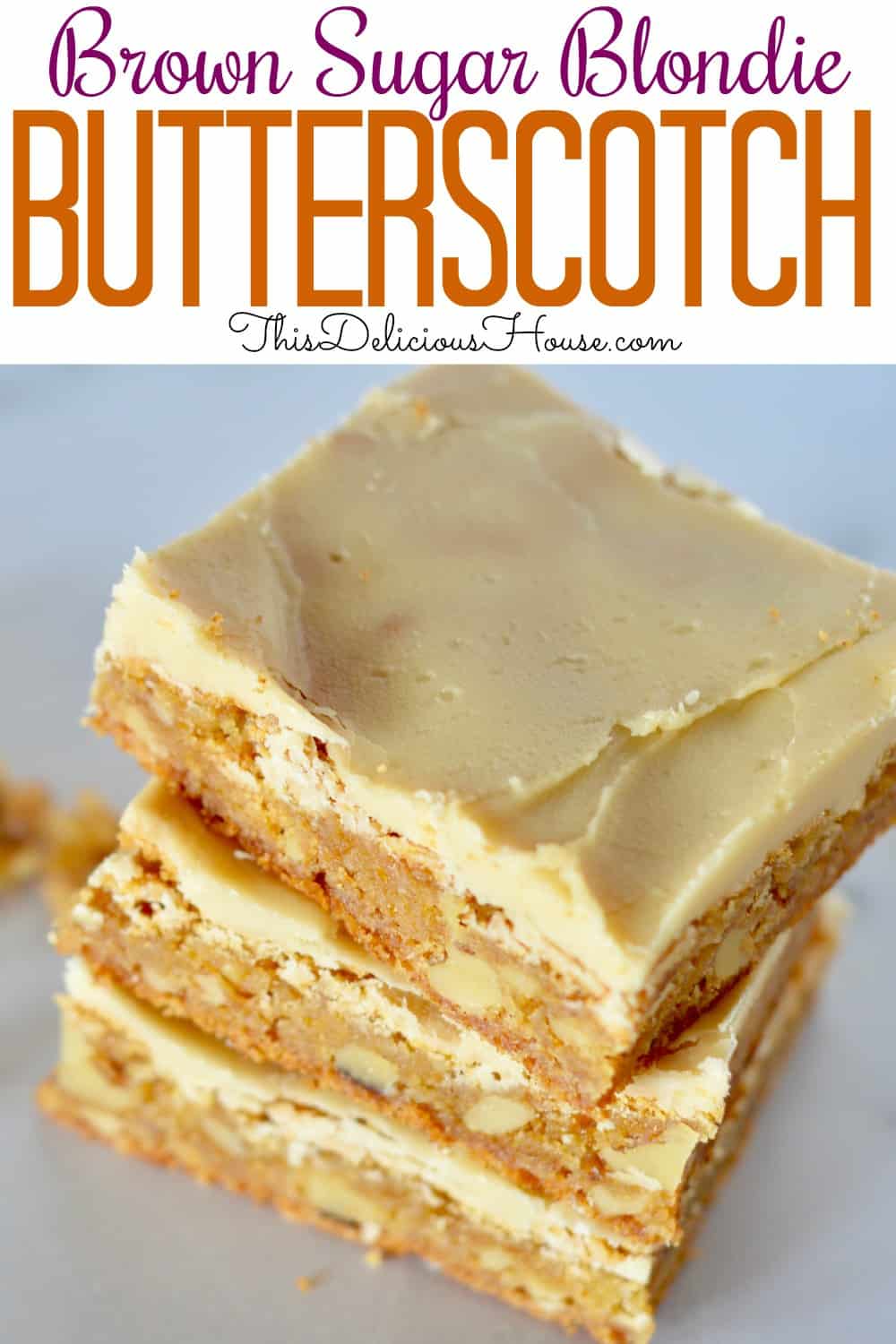Frosted butterscotch blondies 