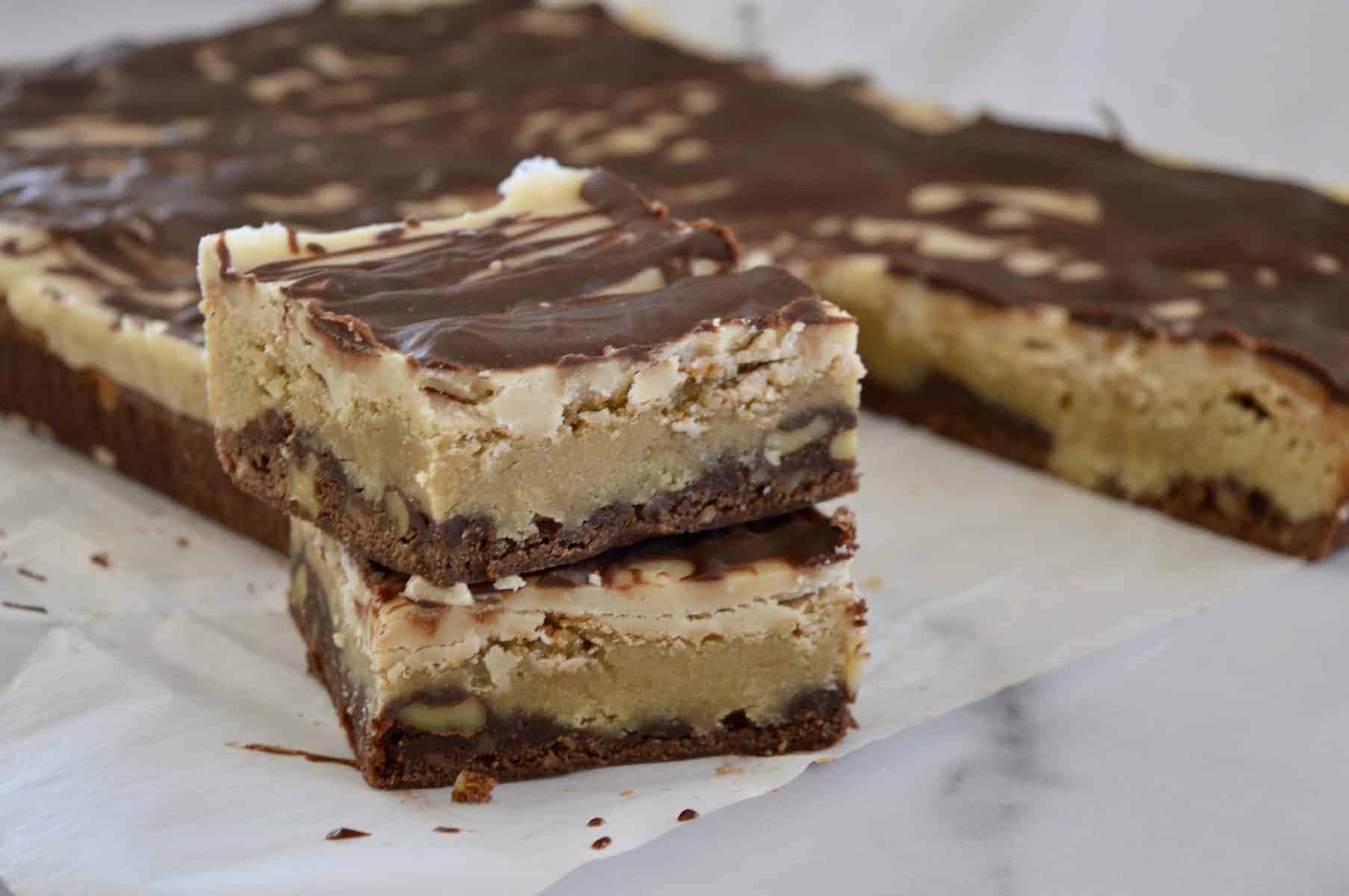 bars stacked on each other on a piece of parchment paper.