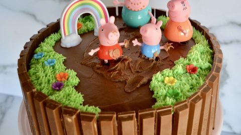 Peppa Pig Birthday Cake | Kit Kat Cake - This Delicious House