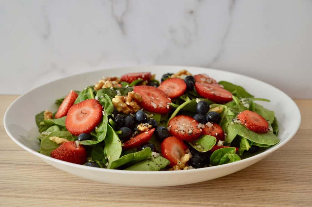 Strawberry Blueberry Spinach Salad - This Delicious House