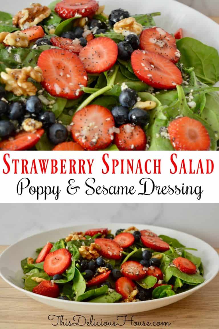 Strawberry Blueberry Spinach Salad - This Delicious House