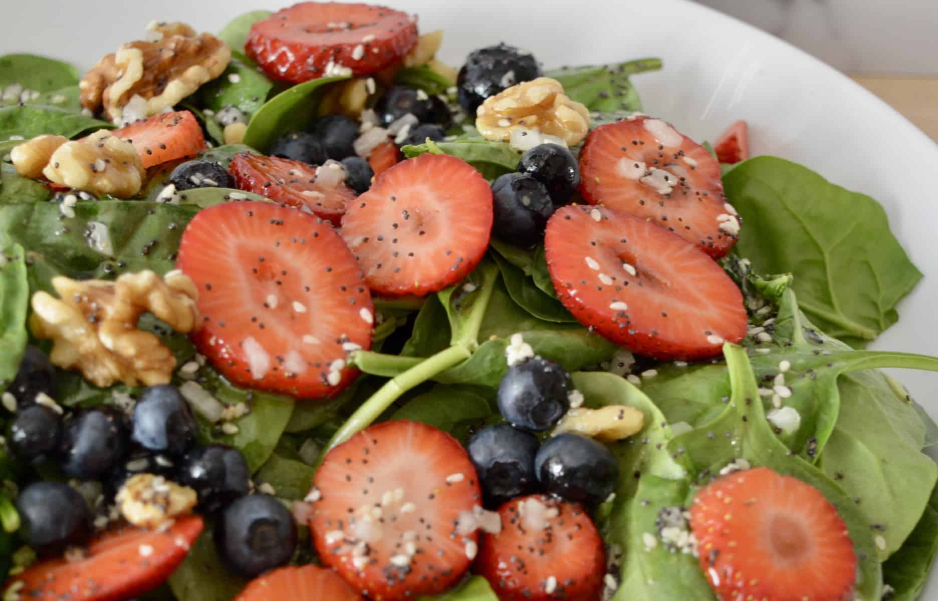 Strawberry Blueberry Spinach Salad 