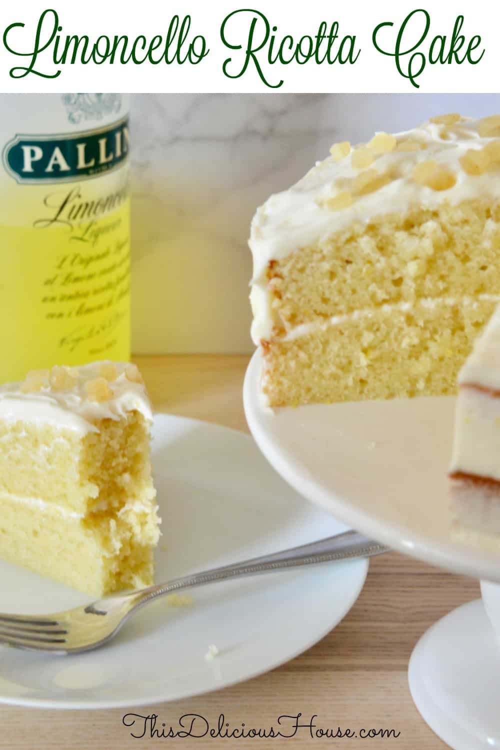 limoncello ricotta cake pinterest pin. 