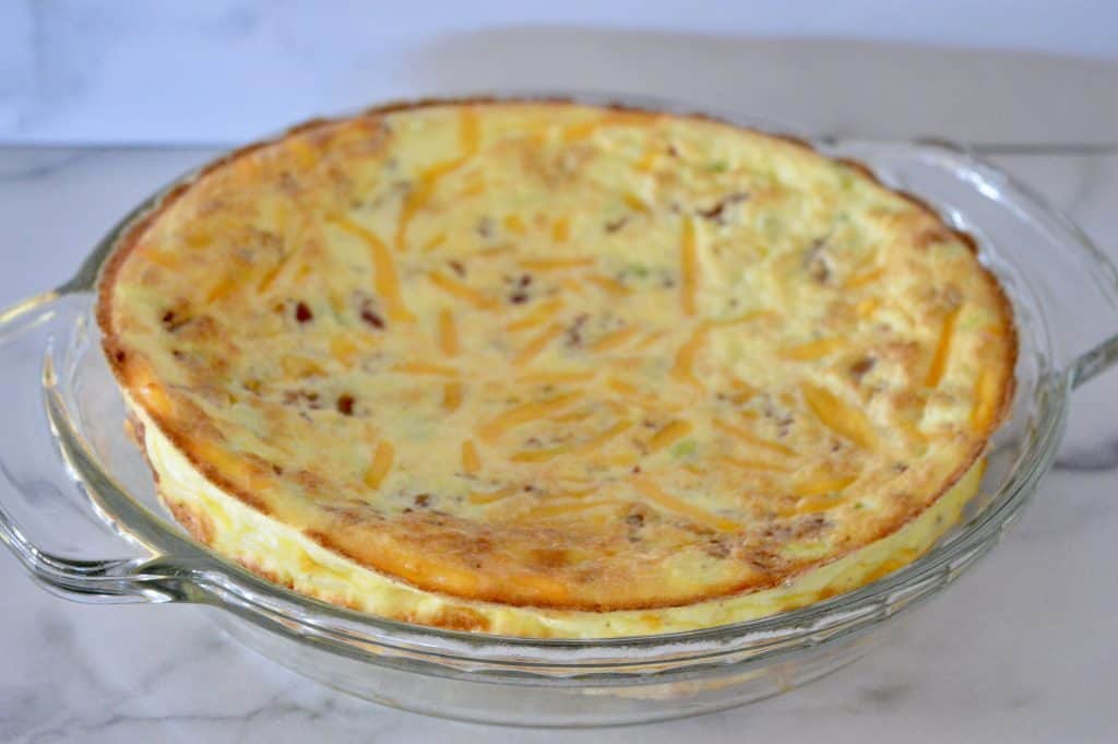 Bacon Cheddar Crustless Quiche with Cottage Cheese - This Delicious House