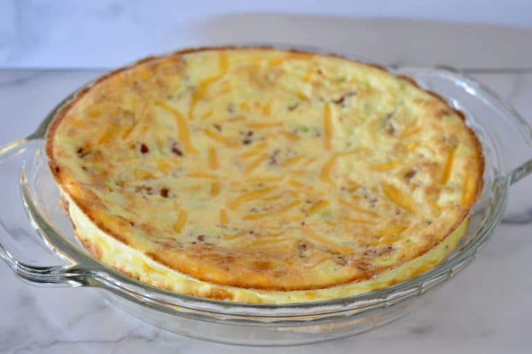 Bacon Cheddar Crustless Quiche - This Delicious House