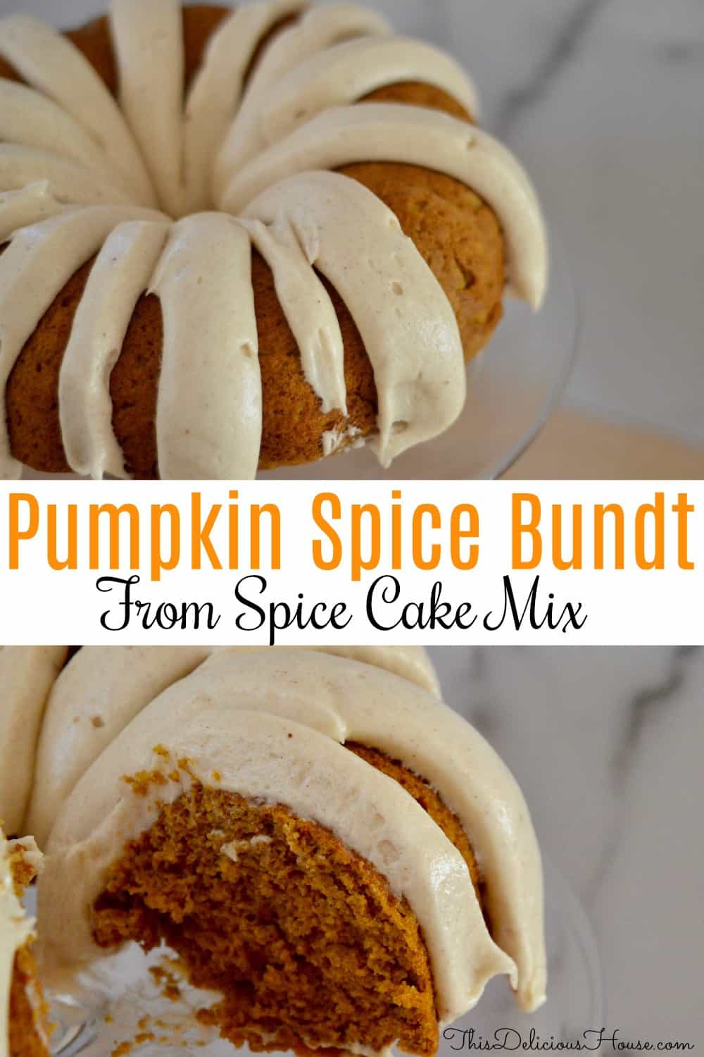 Pumpkin Spice Bundt Cake from Mix | Frosted - This Delicious House