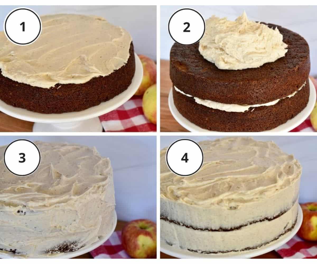 Process shots showing how to apply the frosting.